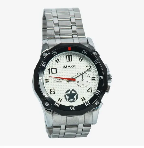 Silver Chain White Dial Watch For Men